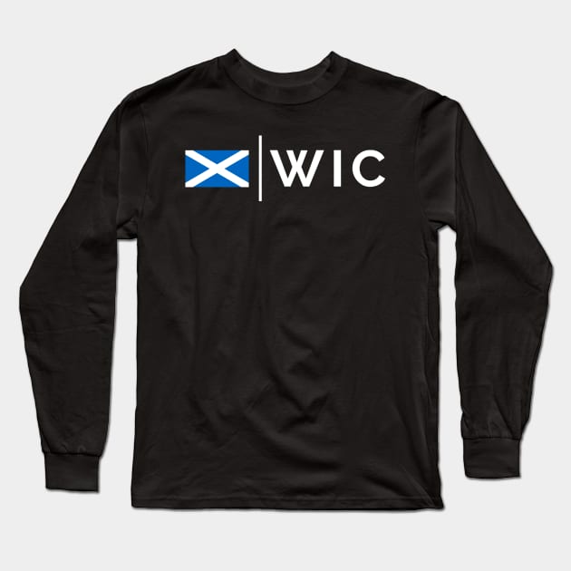 WIC	Wick Airport Scottish Saltire Flag Airport Code Long Sleeve T-Shirt by tnts